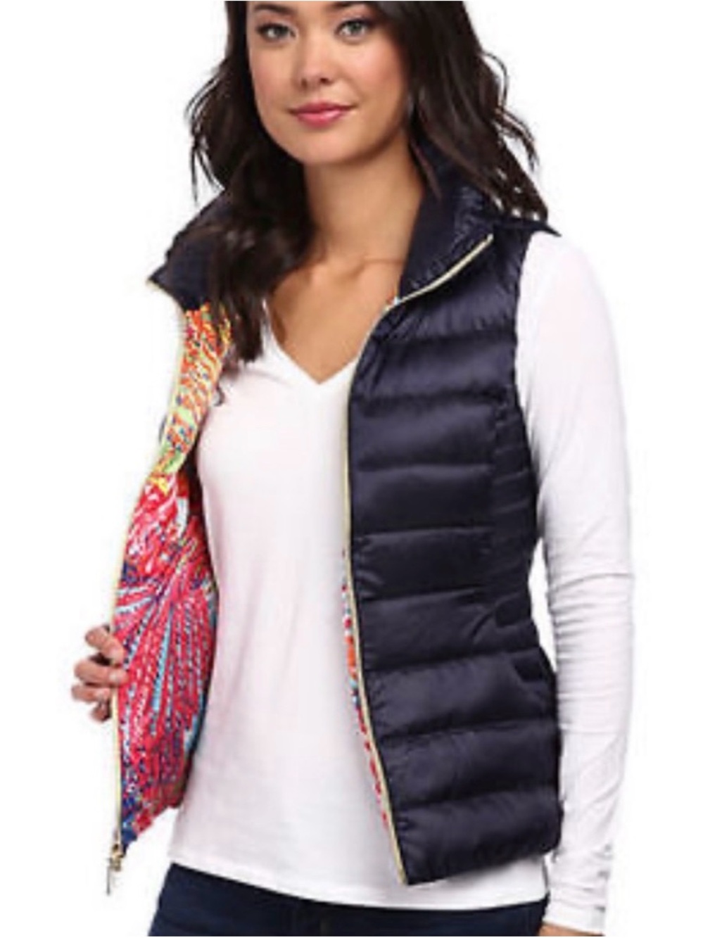 Lilly Pulitzer | Allie Packable down puffer vest Women’s size M floral fitted
